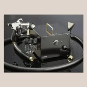 Portable spray tanning machine with hose attachment.
